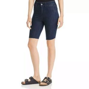 Free People Cut Off Denim Biker Shorts Size 26 NWT Dark Wash